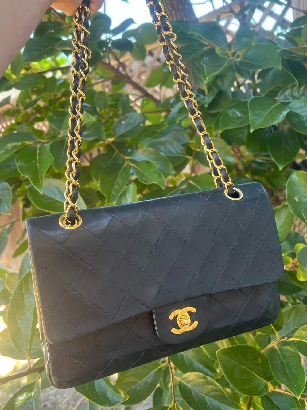 Vintage Chanel Classic Double Flap Black Quilted leather 24K Gold hardware